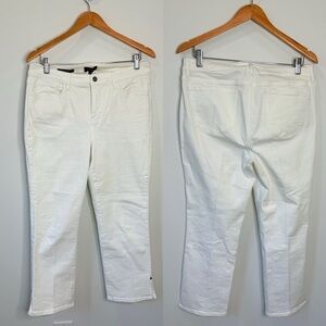NYDJ Sheri Slim Short Lift & Tuck Technology White Jeans (10)